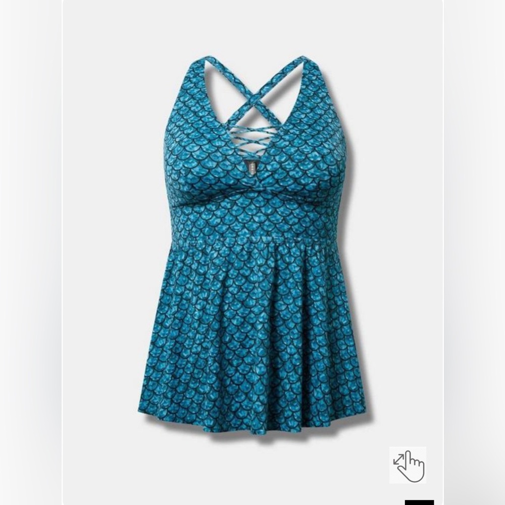 NWT torrid tankini mermaid blue size 4
